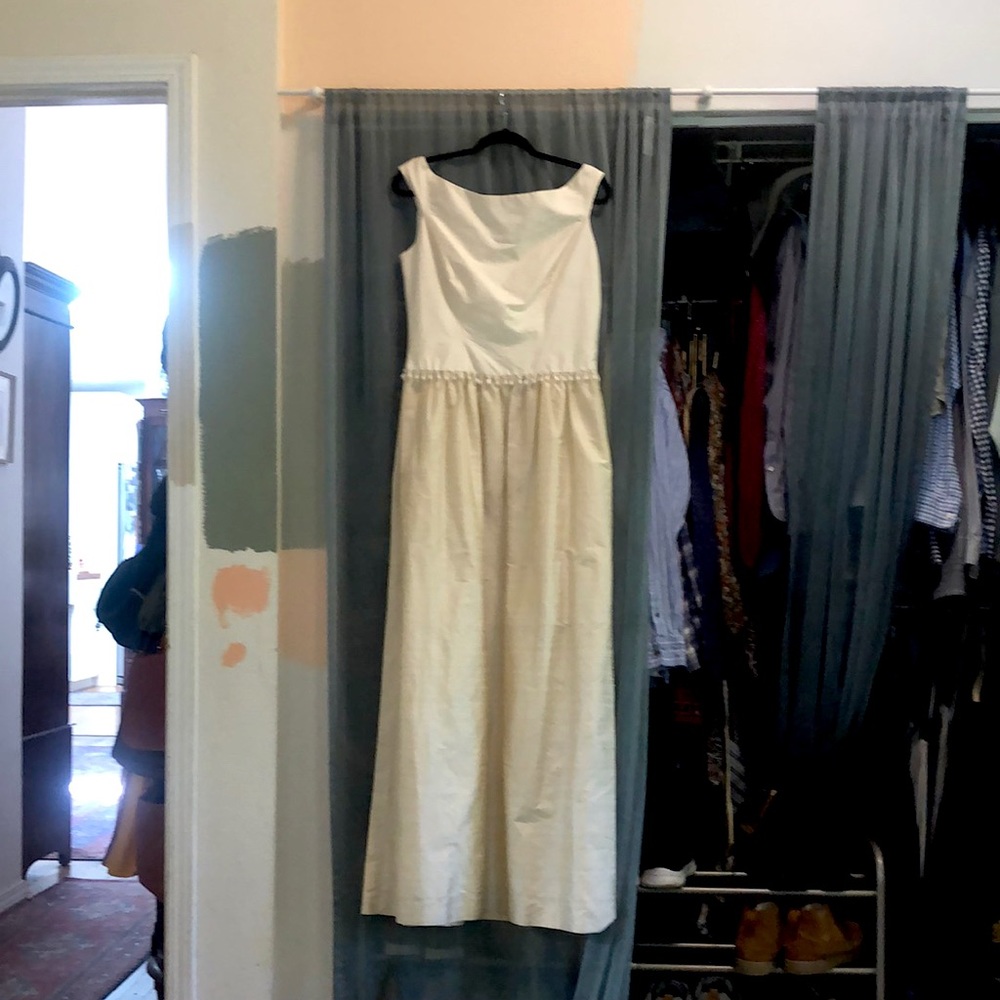 Ivory and bash silk dress